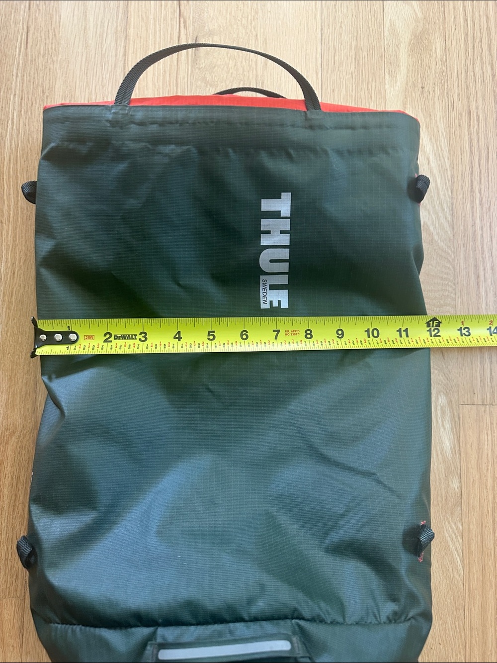 Thule Olive Green Roll-Top Backpack with Orange Interior STIR15 - Picture 7 of 8